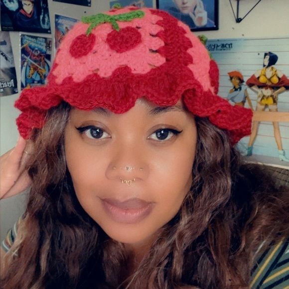 ? Handmade Crochet Cherry Ruffle Hat ? main image 4